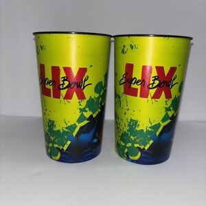 Set Of 2 NFL Super Bowl LIX Souvenir 22 Oz. Reusable Plastic Cups New Orleans